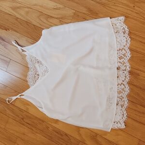 Entro lace white cami size L